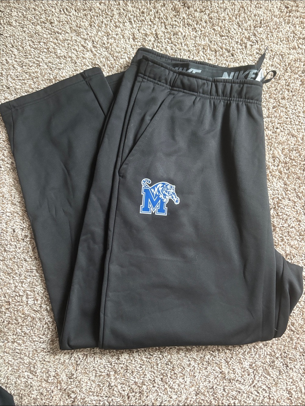 Nike Men’s Black Joggers with Blue Memphis Tigers Logo